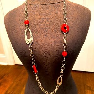 3 necklace sets, 2 necklaces, 2 pair earrings! All in Red!